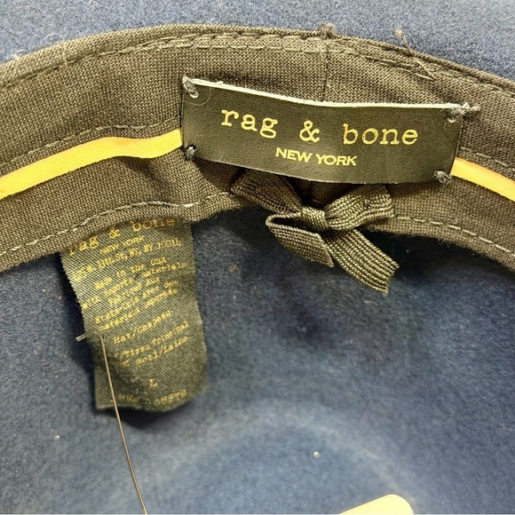 Rag & Bone Navy Blue Wool Wide Brim Fedora Hat main image 11